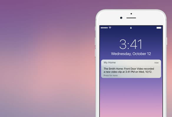 Video alert notifications on smartphone